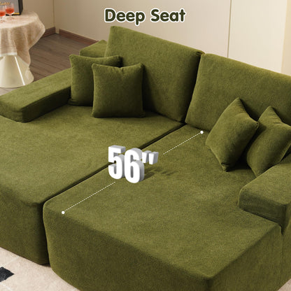 OVIOS 81.2" Upholstered Sleeper Sofa with Pillow, No Assembly Required